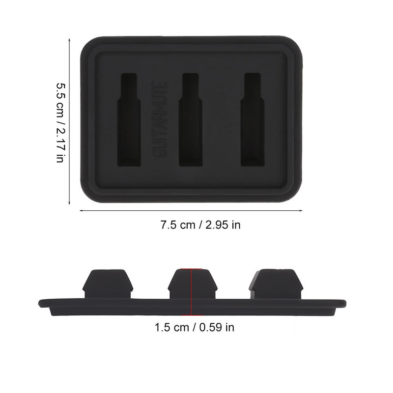 Guitar Mute Silencer, Silicone Guitar Mute Silence Pad Black For Guitar Acoustic Instruments Accessories