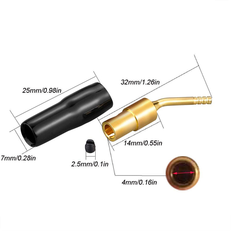 Eightnoo 2mm Banana Plug Screw Type Audio Speaker Cable Connector for 12 AWG Speaker Wire Gold Plated (2-Pair) 2-Pair