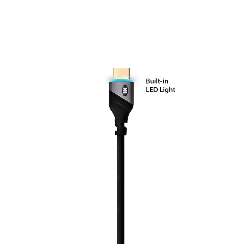 [AUSTRALIA] - Monster 6ft High Speed 4K HDR Hdmi Cables with Built-in Led Light, Blue and Red Lighted Cables 2 -Pack 