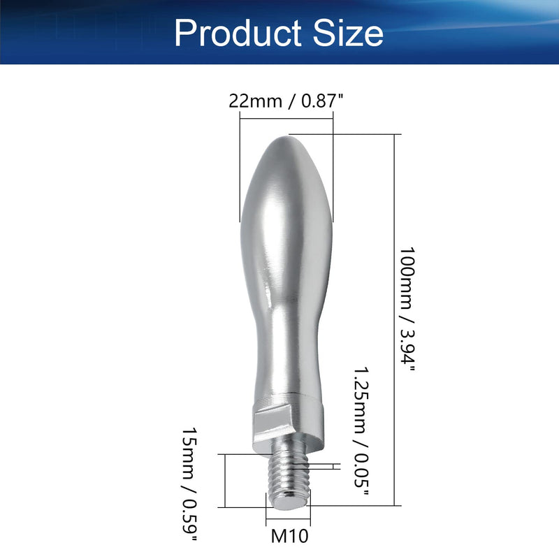 [AUSTRALIA] - Bettomshin 1PCS Clamping Handles Screw Knobs Handgrips M10Threaded Steel Revolving Handle Grip Silver 
