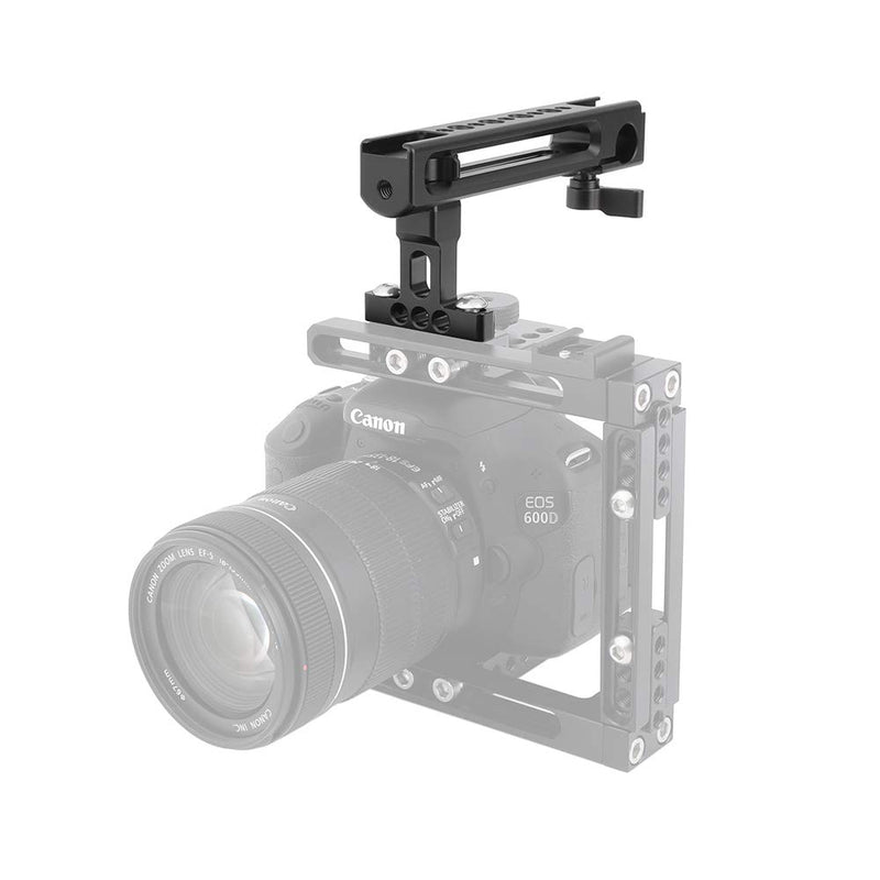 CAMVATE Aluminum Top Handgrip with Detachable Handle Seat 1/4" Mounting Points & Built-in 15mm Rod Clamp & Shoe Mount Adapters