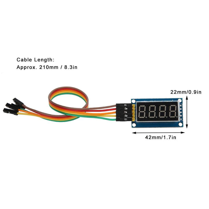 0.4In 4-Digit Tube LED Segment Display Module 74HC595 Drive Chip Tube Clock Display 3.3V-5V Common Anode