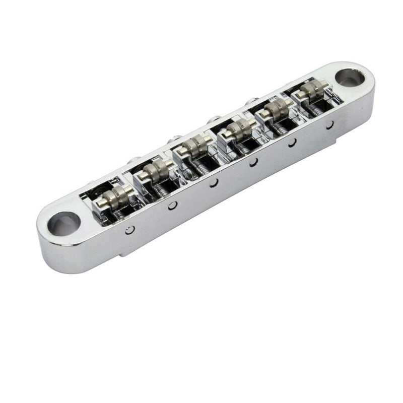Guitar Tune-O-Matic Roller Saddle Bridge for Gibson EPI Les Paul LP SG Style 6 String Electric Guitar Replacement Part - Chrome