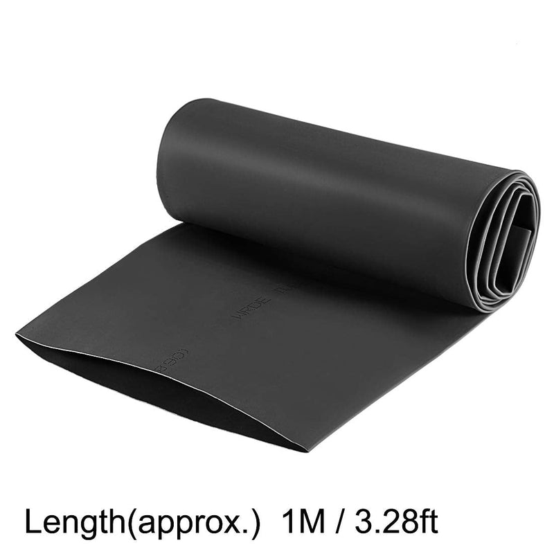 uxcell Heat Shrink Tubing, 90mm Dia 147mm Flat Width 2:1 Ratio Shrinkable Tube Cable Sleeve 1m - Black