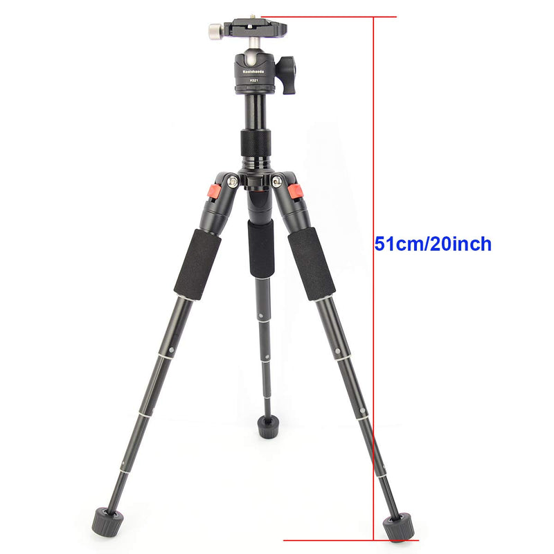 Koolehaoda Travel Portable Mini Tripod Compact Desktop Macro Mini Tripod with Ball Head.(K521-mini Tripod)