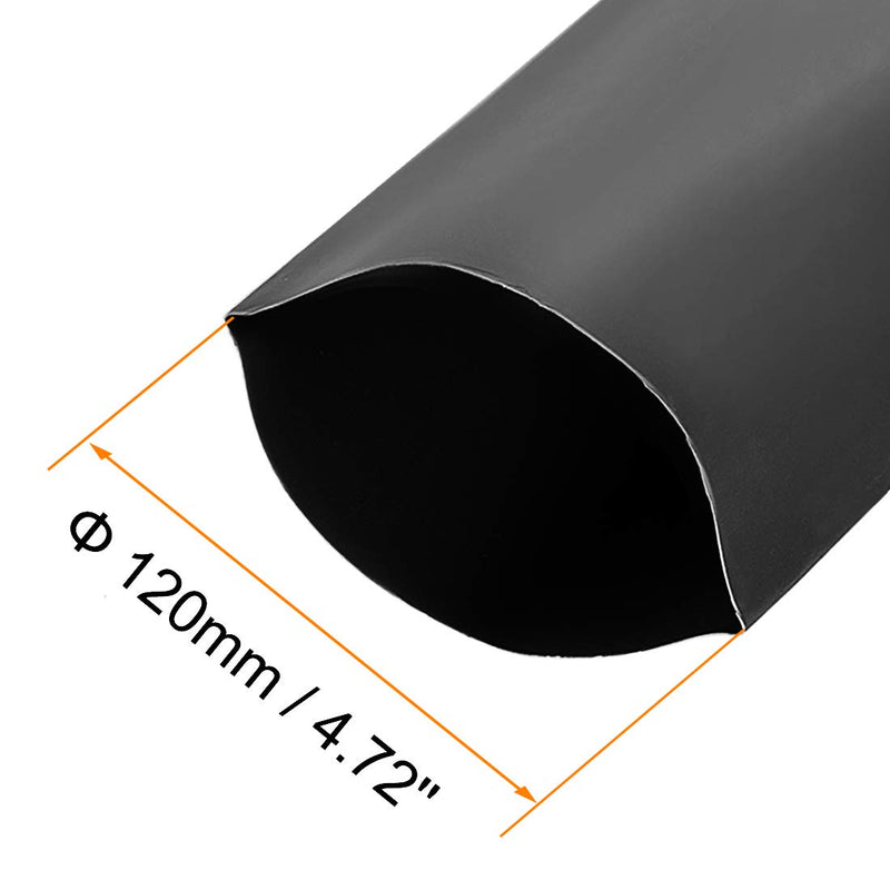 [AUSTRALIA] - uxcell Heat Shrink Tubing, 120mm Dia 191mm Flat Width 2:1 Ratio Shrinkable Tube Cable Sleeve 1m - Black 