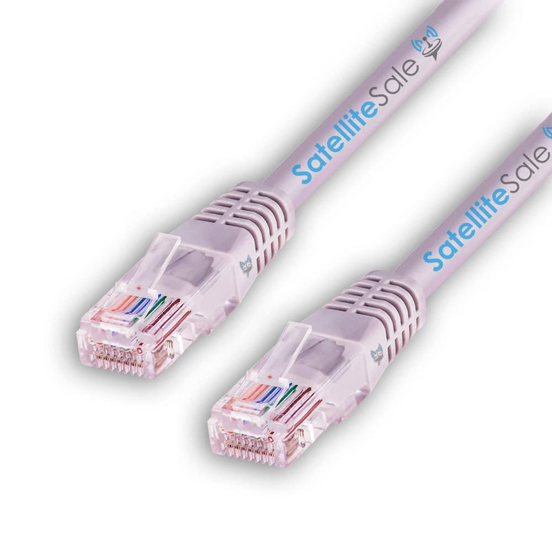 SatelliteSale RJ45 Cat-5e Network Ethernet UTP 4 Path Internet Cable 100 MHz 1000 Mbps Universal Wire Gray Cord 10 feet