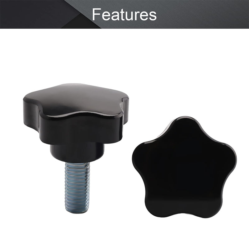 Othmro 3Pcs Star Hand Knob Tightening Screw 50mm Dia M12x30mm Male Thread Clamping Knob Screw Hand Tightening Knobs M12x30