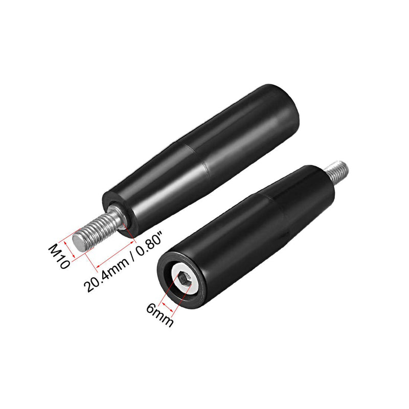 uxcell 2 Pcs Revolving Handwheel Machine Handle M10 Male Threaded Stem for Milling Machine M10 x 100mm