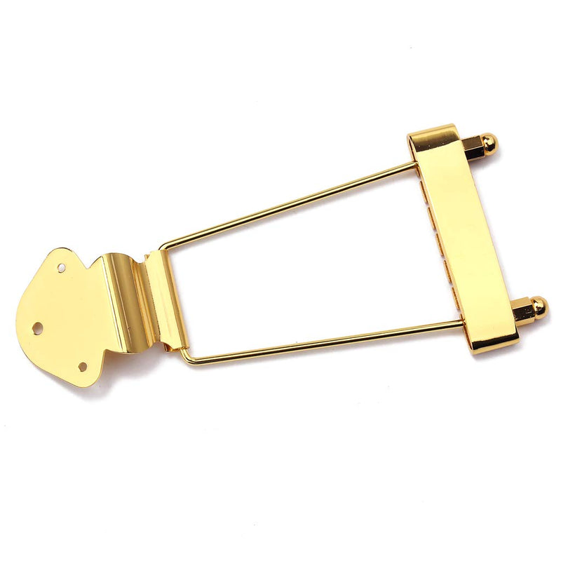 Alnicov 6 String Guitar Trapeze Tailpiece Bridge for Jazz Archtop Guitar Replacement - Gold