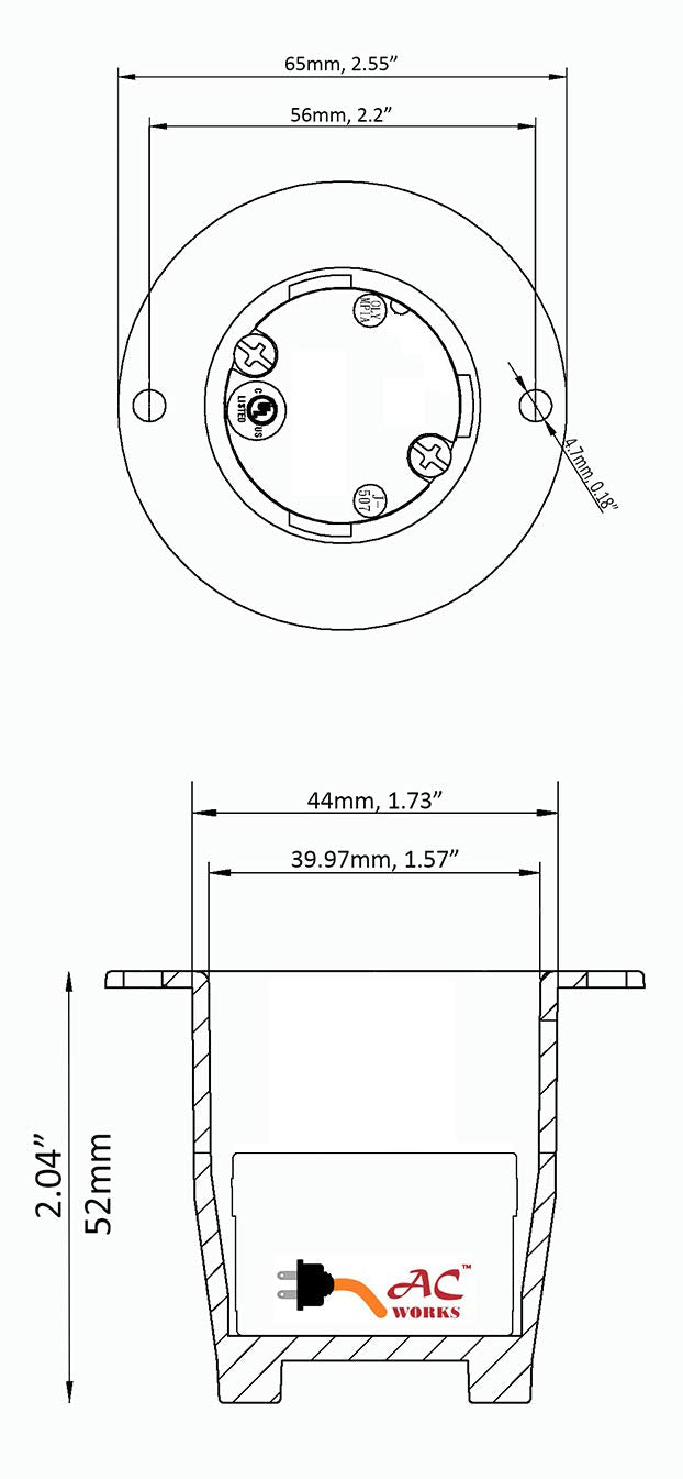 AC WORKS Super Durable Industrial Grade Electrical Outlet (Household 5-20R 20A 125V) Household 5-20R 20A 125V