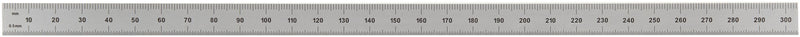 Mitutoyo 182-225, Steel Rule, 12"/300mm, (1/32", 1/64", 1mm, 1/2mm), 1/64" Thick X 1/2" Wide, Satin Chrome Finish Tempered Stainless Steel