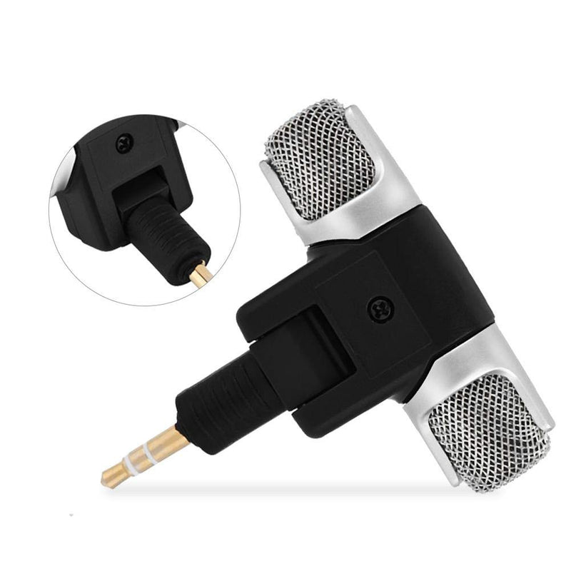 Mini Stereo Microphone for PC Laptop MD Camera, Directional Condenser Flexible Microphone Vlogging Microphone with 3.5mm Gold-plating Plug