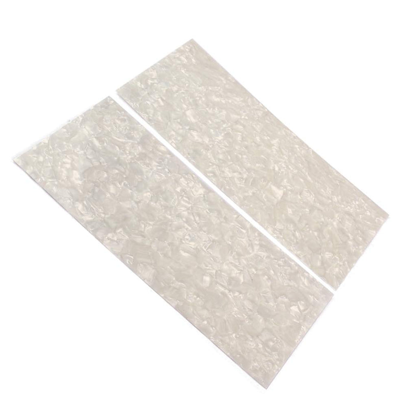 SUPVOX 2pcs Inlay Material White Mother of Pearl Shell Blanks Sheet Rectangle Inlay Material for Guitar