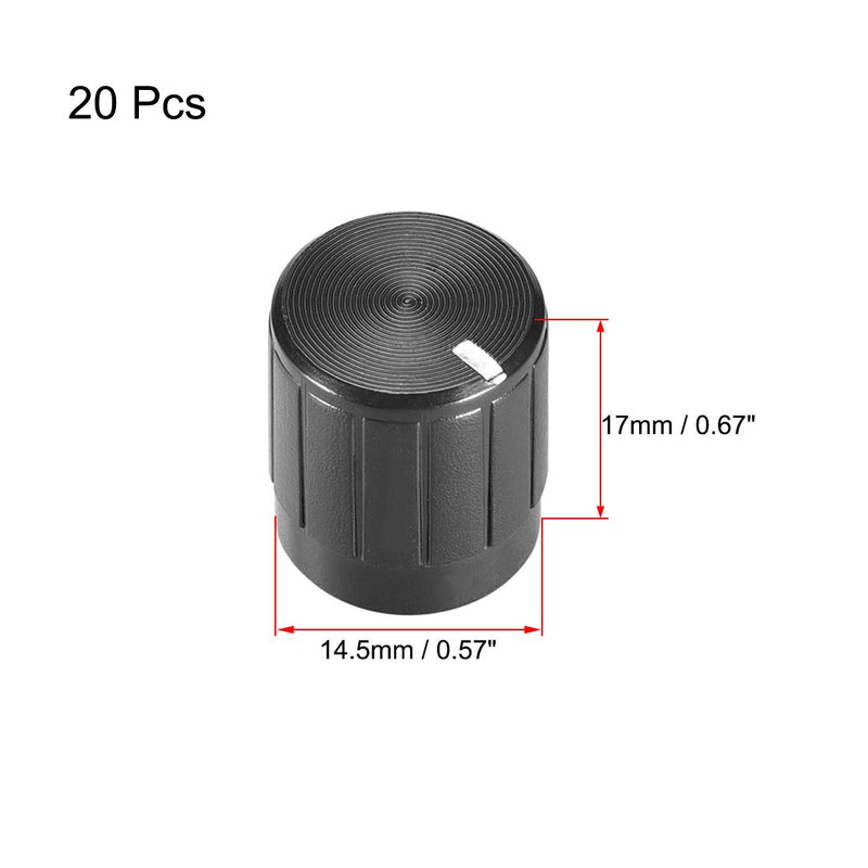 uxcell 20Pcs 6mm Shaft Hole Knob for Speaker Effect Pedal Amplifier Potentiometer Knob 14.5x17mm