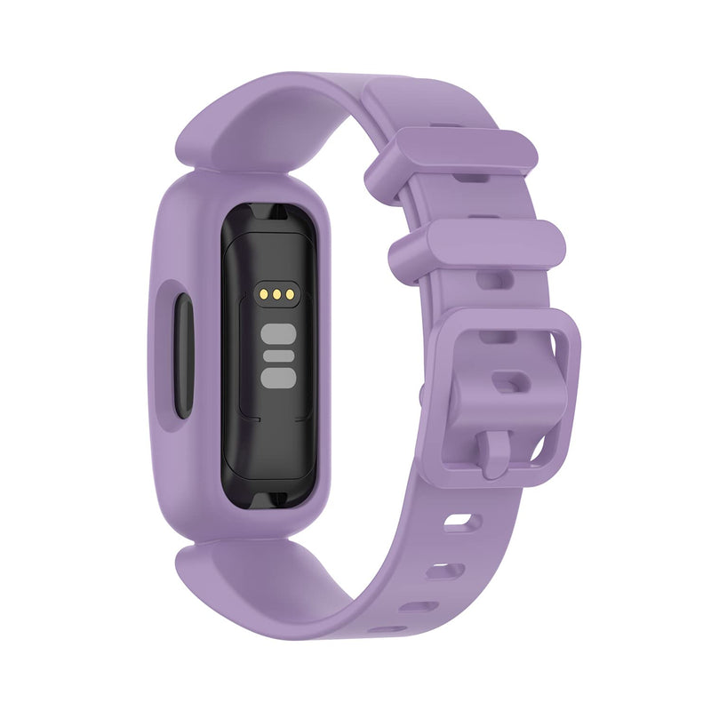 eiEuuk Watch Bands Compatible with Fitbit Ace 3 Tracker for Kids,Soft Silicone Wristbands Accessory Straps Replacement for Fitbit Ace 3,(No Tracker), One Size Lilac&Pin&Lime