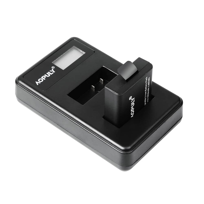 AOPULY 4-Pack PG1050 Rechargeable Action Camera Battery & LCD Dual Charger for 4k Action Camera AKASO EK7000, APEMAN, EKEN, Campark, SOOCOO, DBPOWER, Crosstour, FITFORT, DROGRACE