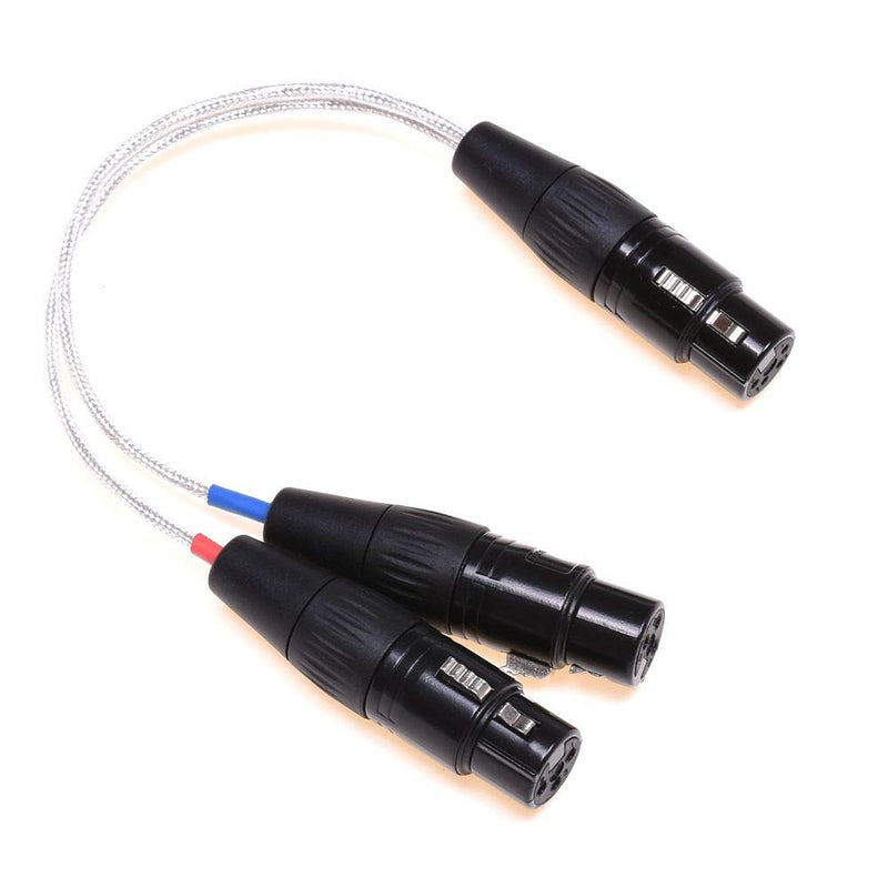 [AUSTRALIA] - GAGACOCC XLR Cable Dual 3-Pin XLR to 4 Pin XLR Cable Clear Silver Plated Shield 20CM (Dual 3-Pin XLR Female to 4 Pin XLR Female) Dual 3-Pin XLR Female to 4 Pin XLR Female 
