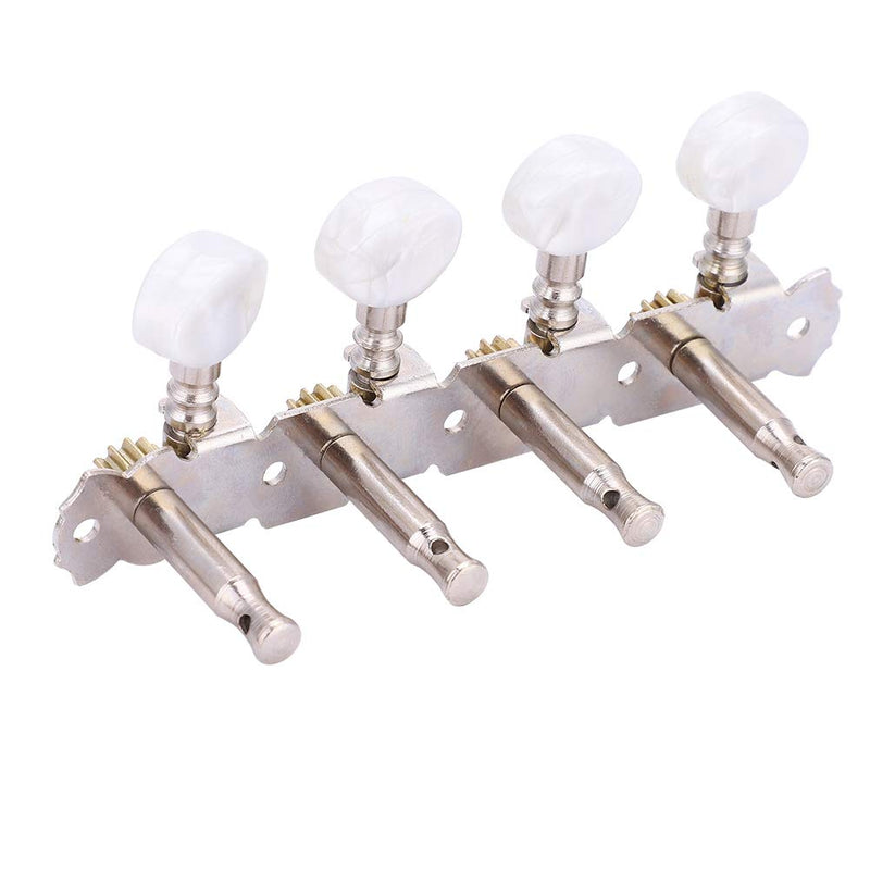 Alomejor Mandolin Tuning Pegs Mandolin Guitar Machine Heads 4L4R White Round Buttons Tuning Pegs for Mandolin