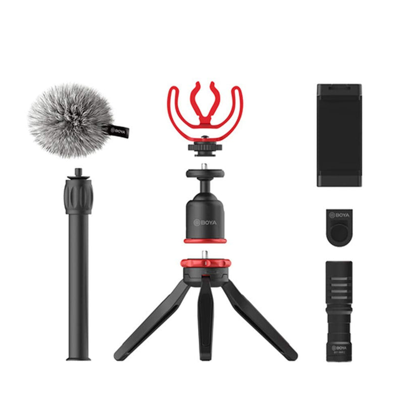 BOYA BY-VG330 Microphone Tripod,Smartphone Video Microphone Kit,Phone Clip MIC Mount Boya by-MM1 kit for Smartphone DSLR Camera PC Vlog Live Studio Video Accessories,Vlogging Kit for YouTube TikTok