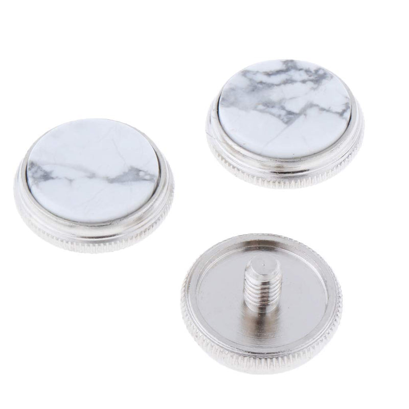 Liyafy 3Pcs Trumpet Valve Finger Buttons Musical Instruments Accessories Silver with White Turquoise Inlay