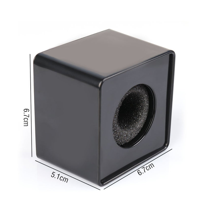 1pc New Square Cube Pattern ABS Mic Microphone Interview Logo Flag Station 39mm/1.54" Hole with Sponge