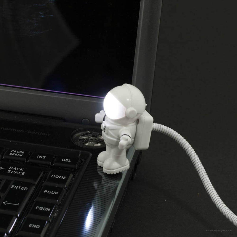 2 PCS USB LED Reading Light, Creative Astronaut Astronaut LED Flexible USB Light for Laptop Computer Notebook Mini Night Light Keyboard Light USB Charging Port Design Flexible Flexible Hose