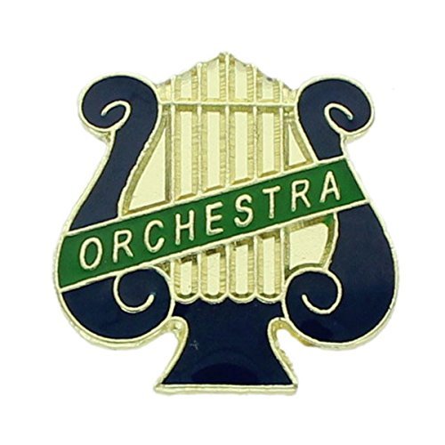 1 Inch Orchestra Music Lyre Lapel Pin - Package of 12, Poly Bagged