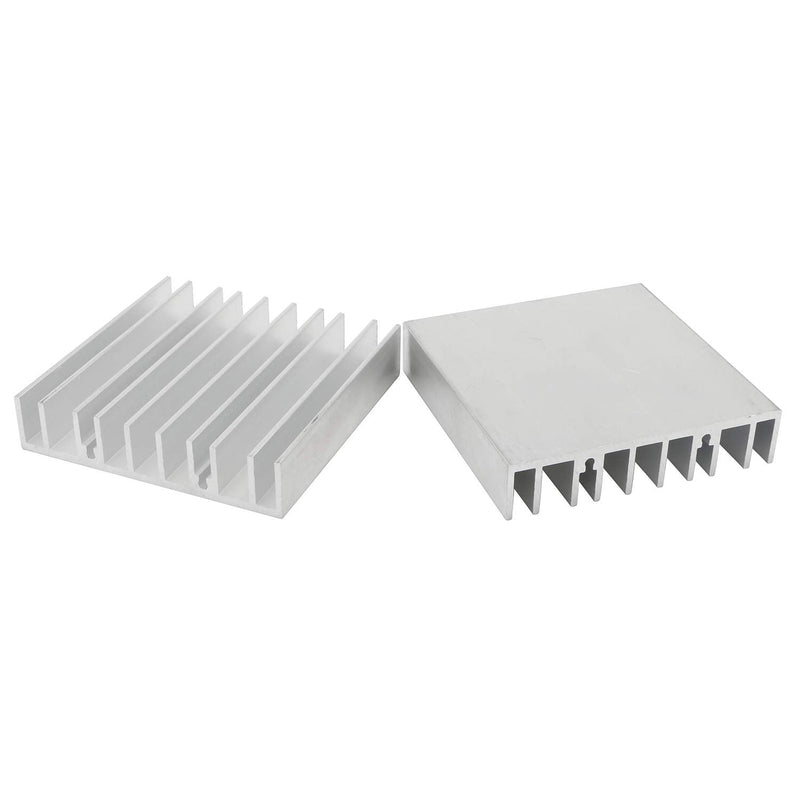 Unxuey 4Pcs Set Aluminum Heat Sink Cooler Fin White Tone Aluminium Radiator for Power Amplifier Transistor 70mm(L) x 70mm(W) x 15mm(H)
