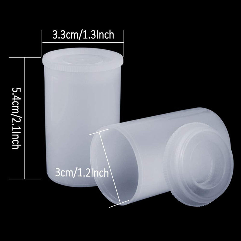 35mm Film Canisters with Caps (35 Pack) Plastic White Empty Film Canister Case Bulk with Lids Storage Reel Containers for Storing Film, Small Accessories, Beads