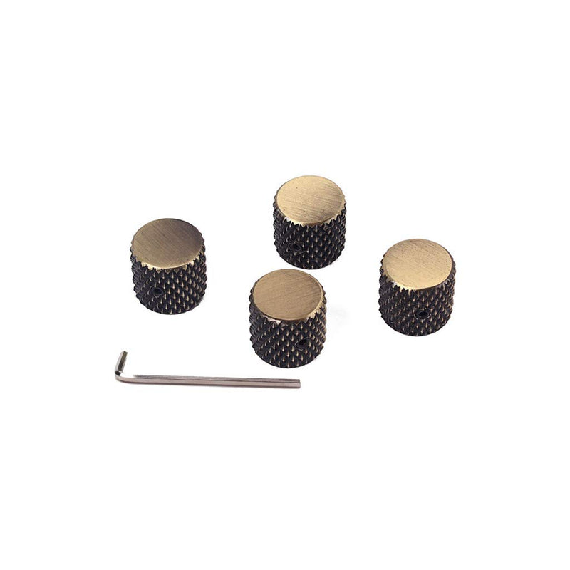 Alnicov Electronic Guitar Control Knobs Bronze Metal Volume Tone Control Dome Knobs for Guitar Bass Parts 4Pcs
