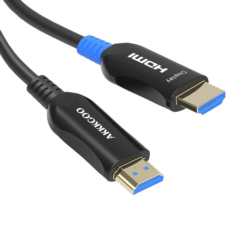 AKKKGOO Fiber Optic HDMI Cable 30ft, HDMI Cable Fiber 4K 60Hz HDMI2.0b, Subsampling 4:4:4/4:2:2/4:2:0, HDR, Dolby Vision, HDCP2.2, ARC, 3D, High Speed 18Gbps, Slim and Flexible Active HDMI Cable (10m) 30ft/10m