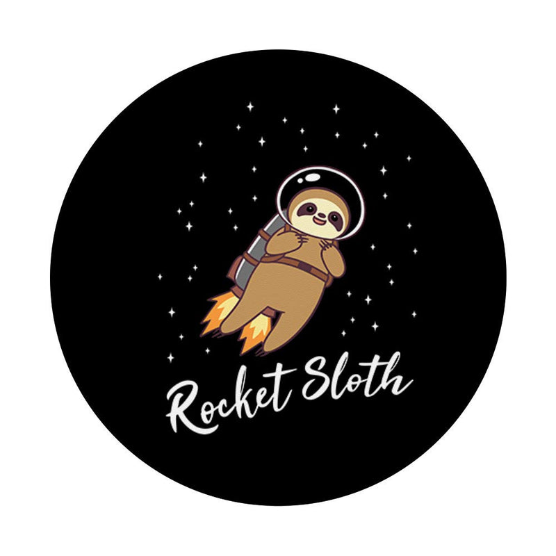 Rocket Sloth Funny Astronaut Outer Space Gift Black