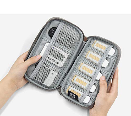 Flash Drive Case, USB Holder Thumb Drive Storage Case with Visible Mesh Slots Big and Small Mixed, Electronics Accessories Carrying Bag