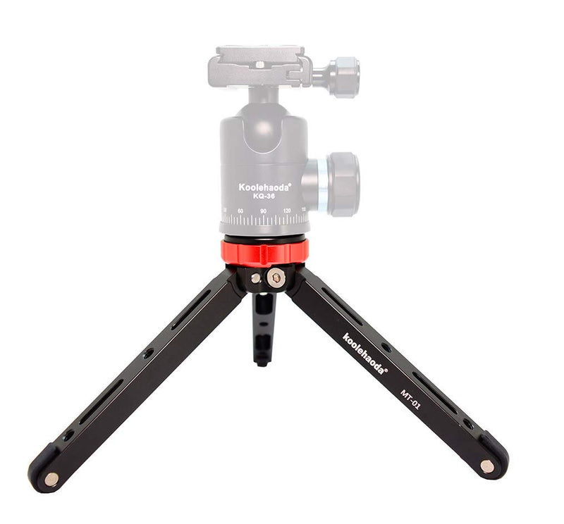 Koolehaoda Tabletop Metal Tripod with 1/4 and 3/8 Screw Mount and Function Leg Design,Max Load 66lbs,for DSLR Camera,Monopods (MT-01)