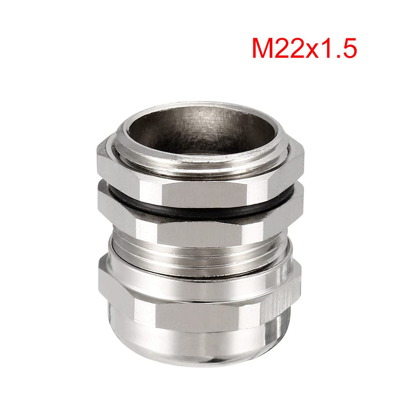uxcell 3Pcs M22 Cable Gland Metal Waterproof Connector Wire Glands Joints for 10mm-13mm Dia Range