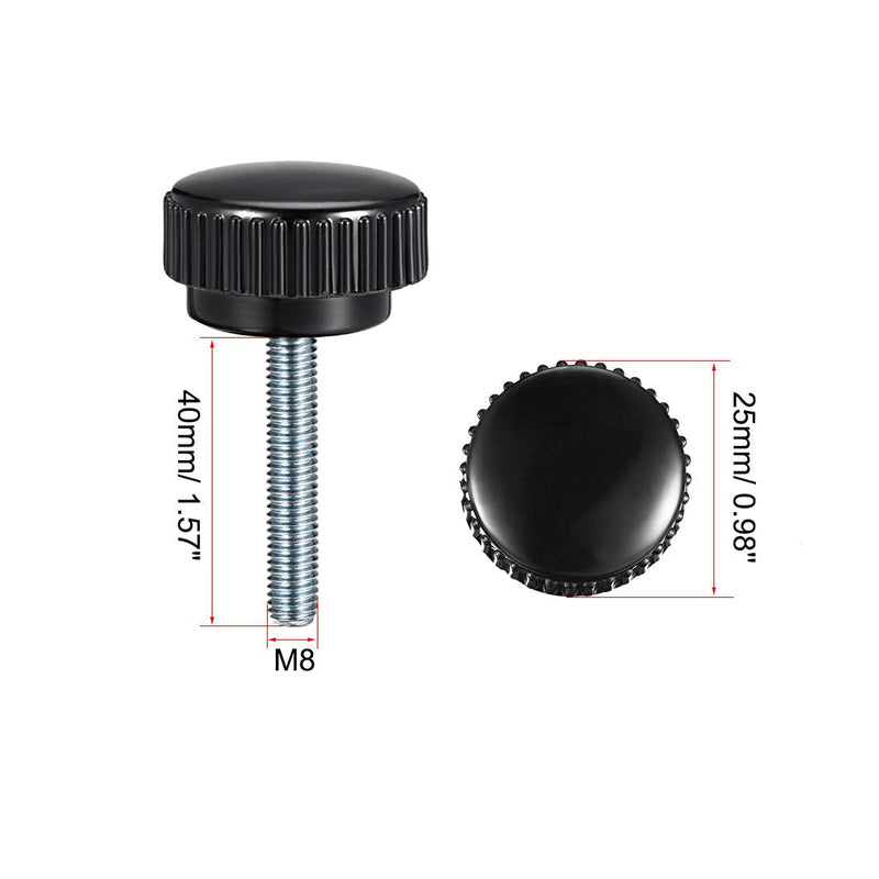 uxcell M8 x 40mm Male Thread Knurled Clamping Knobs Grip Thumb Screw on Type 7 Pcs