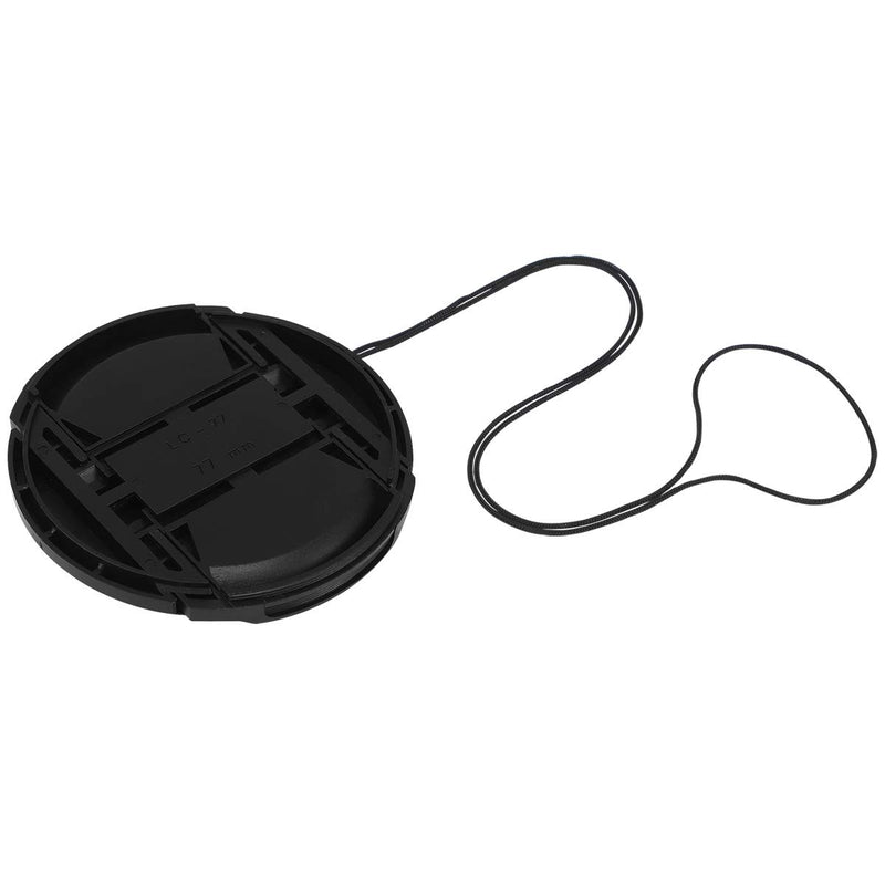 Haoge 77mm Center Pinch Snap On Front Lens Cap Cover with Cap Keeper for Canon Nikon Sony Fujifilm Sigma Tamron and Other 77mm Filter Thread Lens