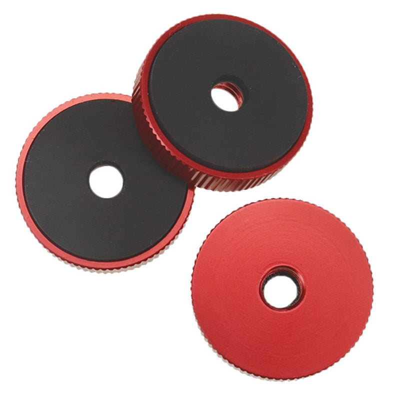 Sscon 3Pcs 1/4'' -20 Female Thumb Wheel Lock Nut Adapter,Red Color Red