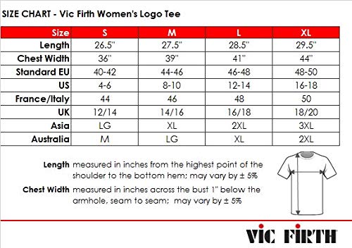 Vic Firth Logo Women's Charcoal Grey T-Shirt - Size L