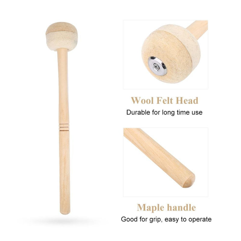 Drum Mallet - Durable Bass Drum Percussion Sticks Mallet with Wood Handle Wool Felt Head Drum Accessory