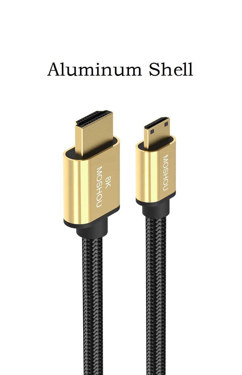8K Mini HDMI to HDMI Cble SIKAI Ultra High Speed HDMI 2.1 Cable Support 8K@60Hz, 4K@120Hz, 48Gbps, eARC, HDR10, HDCP2.2 Compatible with Camera, Camcorder, Laptop, Raspberry Pi Zero W (12 Feet) 12 Feet