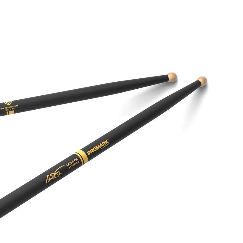 ProMark Anton Fig ActiveGrip Hickory Drumsticks, Wood Tip,One Pair