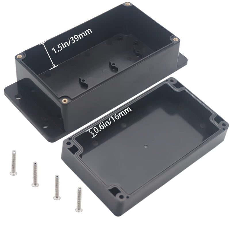 YETLEBOX Watertight Junction Box, IP67 Waterproof Project Box Durable ABS Plastic Electronic Enclosure Case for DIY Electrical Project with Wall Fixed Ear 6.22" x 3.54" x 2.52"(158 x 90 x 64 mm) 6.22" x 3.54" x 2.52"