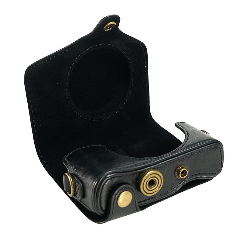 Camera Case for Canon Powershot SX720/SX730/SX740 Camera PU Leather Camera Case Bag Cover with Strap Black