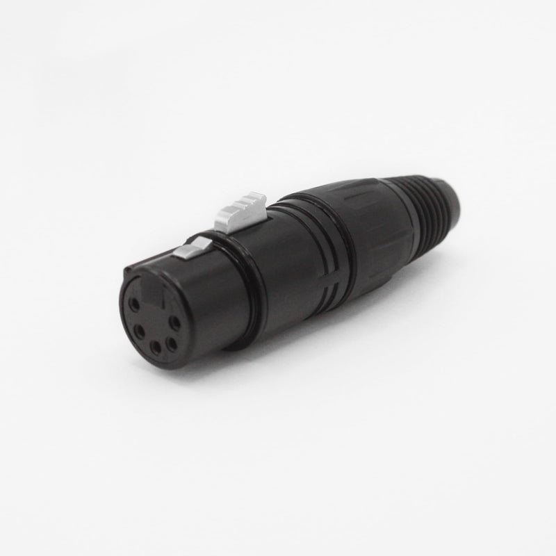 Kallaudo 5-Pin XLR Cable Connector XLR 5 Pin Male&Female Plug Connector Mic Microphone Cable Plug Connector Audio Adapter, Black, 2Pair 5Pin 2M+2F
