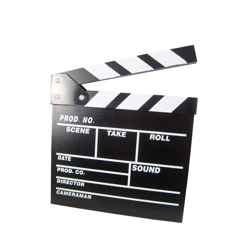 Clapper Board Odowalker Black Clapperboard Clap-Stick Dry Erase Cut Action Scene for Hollywood Camera Film Studio Home Movie Video 7.87x7.87 inch