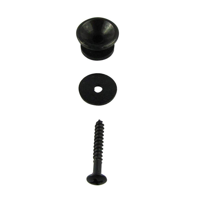 Iceyon Metal Strap Lock Buttons End Pins with Mounting Screws for Electric Acoustic Guitar Bass Ukulele Pack of 16 (Black) Black