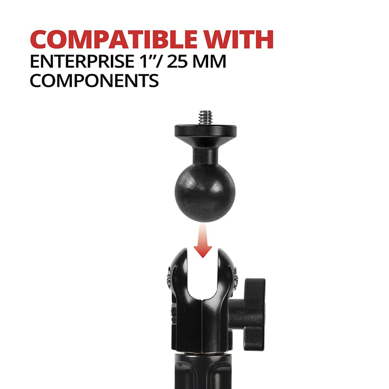 1" Rubber Ball Camera Mounting Adapter with 1/4"-20 Thread for Mounting GoPro, Point-and-Shoot Cameras and More! Metal with screw