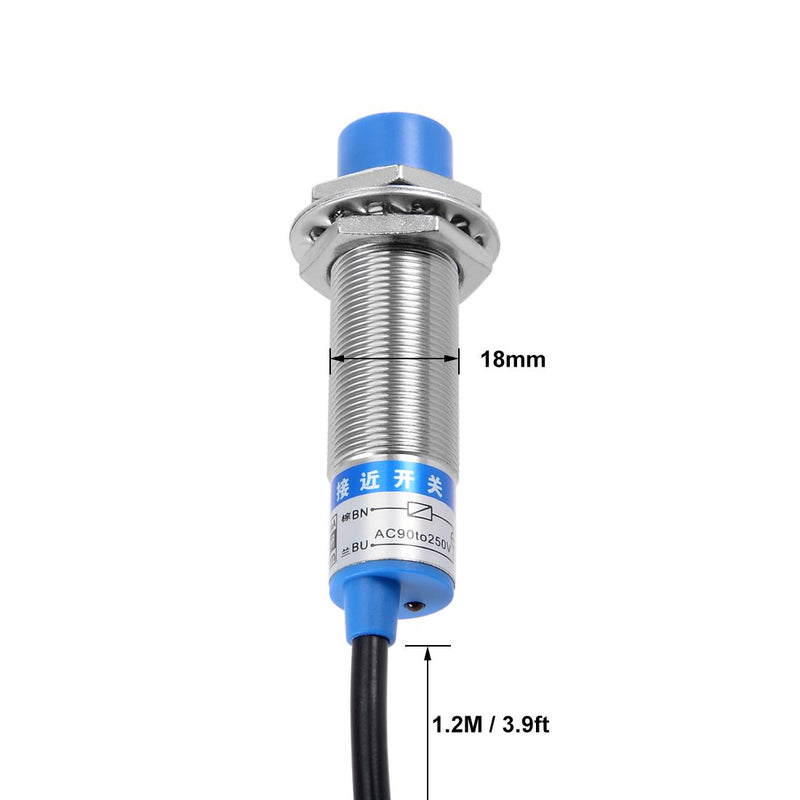 uxcell 8mm Inductive Proximity Sensor Switch Detector NC AC 90-250V 300mA 2-Wire LJ18A3-8-J/DZ